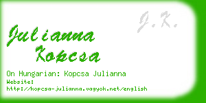 julianna kopcsa business card